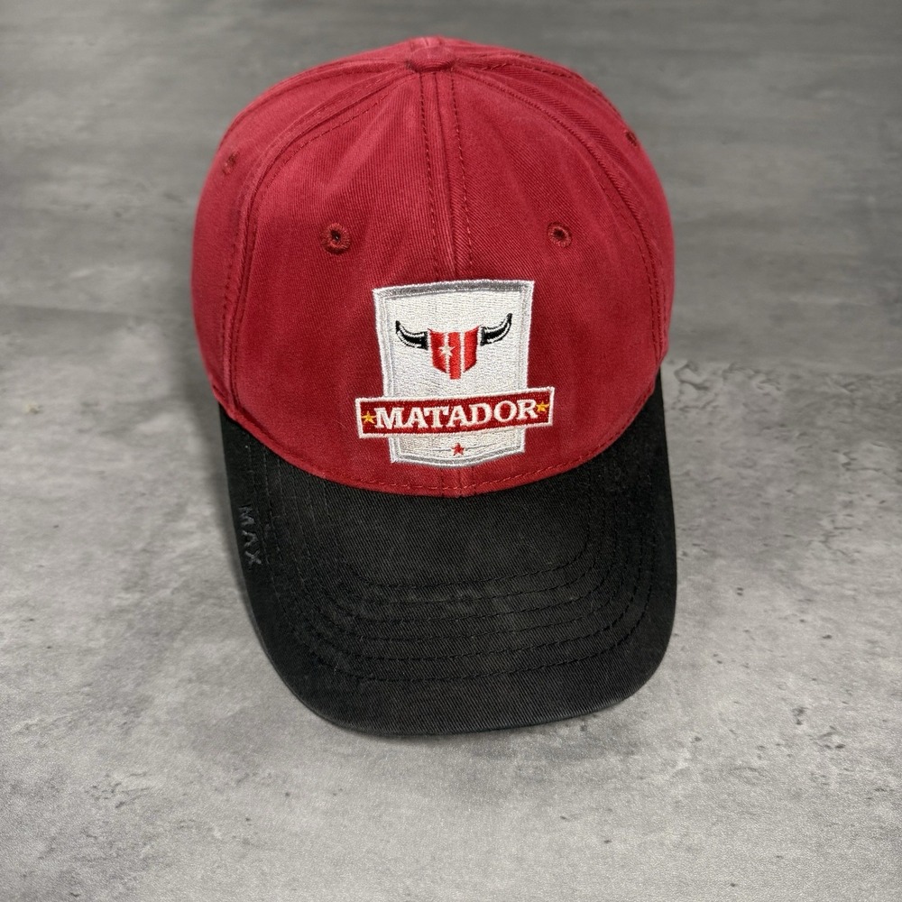 Matador Beef Jerky Bull Hat Red Black‎ Cowboy Western Trucker Dad Cap Cattle Cow